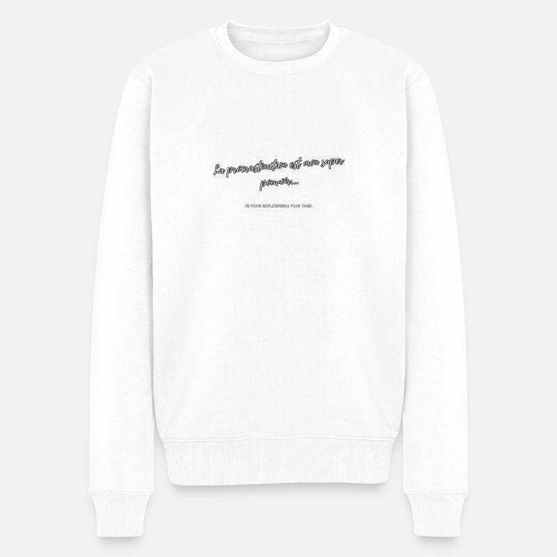 Aufschub - Männer Premium Bio Pullover - Weiß