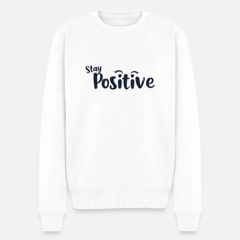 RESTEZ POSITIF - Pull Premium bio Homme - blanc