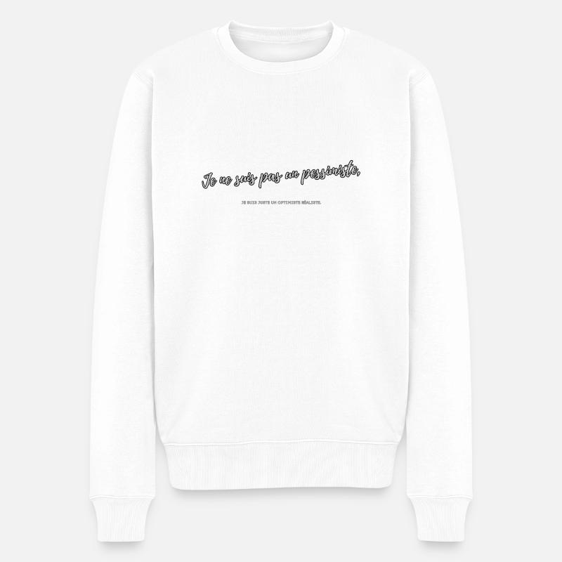 Pessimist - Männer Premium Bio Pullover - Weiß