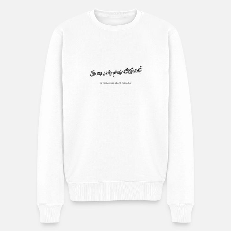 Distrait - Pull Premium bio Homme - blanc