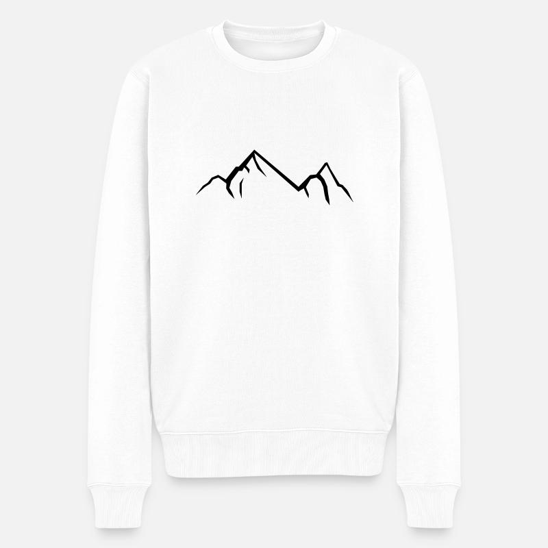 berge - Männer Premium Bio Pullover - Weiß