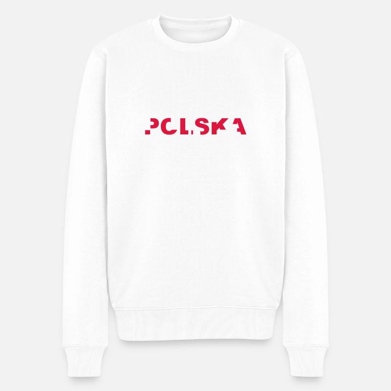 Polska Lettrage - Polen - Pologne - polnisch - Pull Premium bio Homme - blanc
