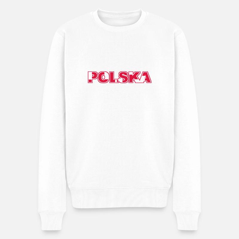Polska Lettrage - Polen - Pologne - polnisch - Pull Premium bio Homme - blanc