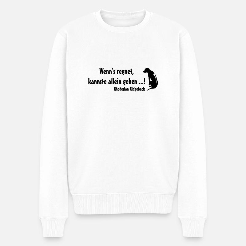 Rhodesian Ridgeback Regen - Männer Premium Bio Pullover - Weiß