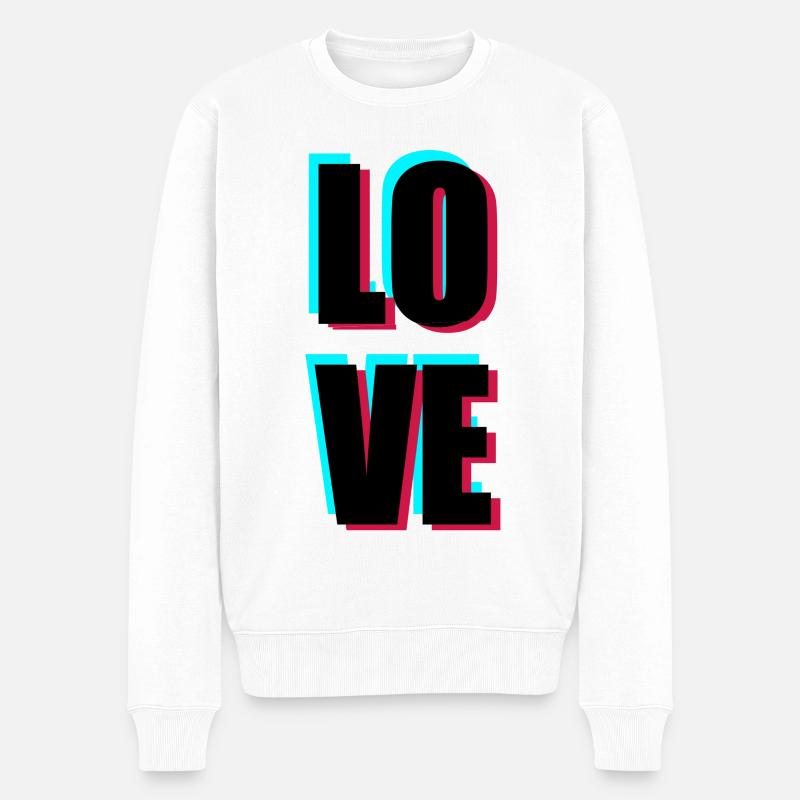 Love - Männer Premium Bio Pullover - Weiß