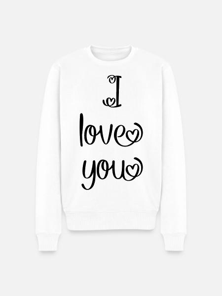 Je t'aime - Pull Premium bio Homme - blanc