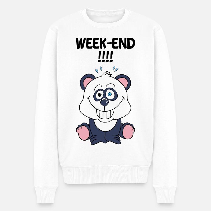 Le week-end du panda - Pull Premium bio Homme - blanc