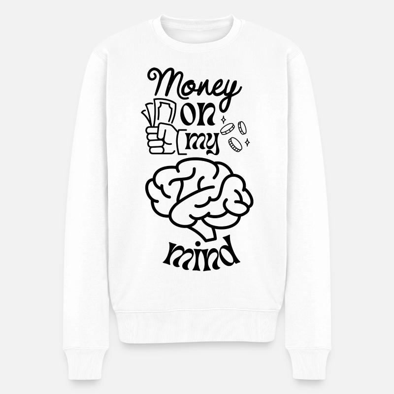 Münzen im Sternenfunken - Männer Premium Bio Pullover - Weiß