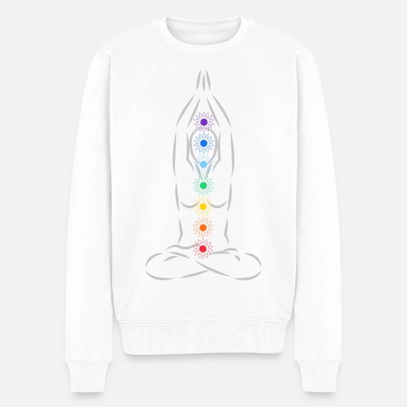 Die 7 Chakren - Männer Premium Bio Pullover - Weiß