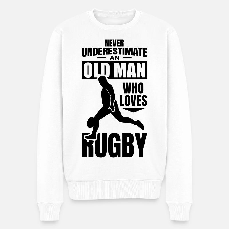 Alter Rugby Opa - Männer Premium Bio Pullover - Weiß
