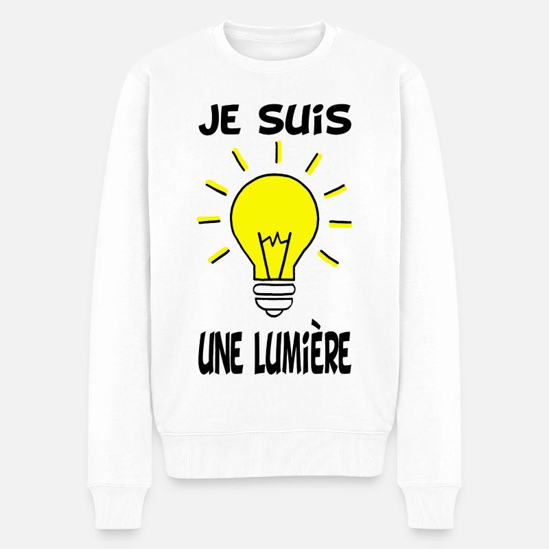 Je suis une lumière - Pull Premium bio Homme - blanc