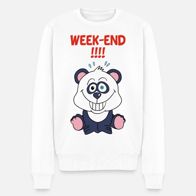 Panda en week-end - Pull Premium bio Homme - blanc