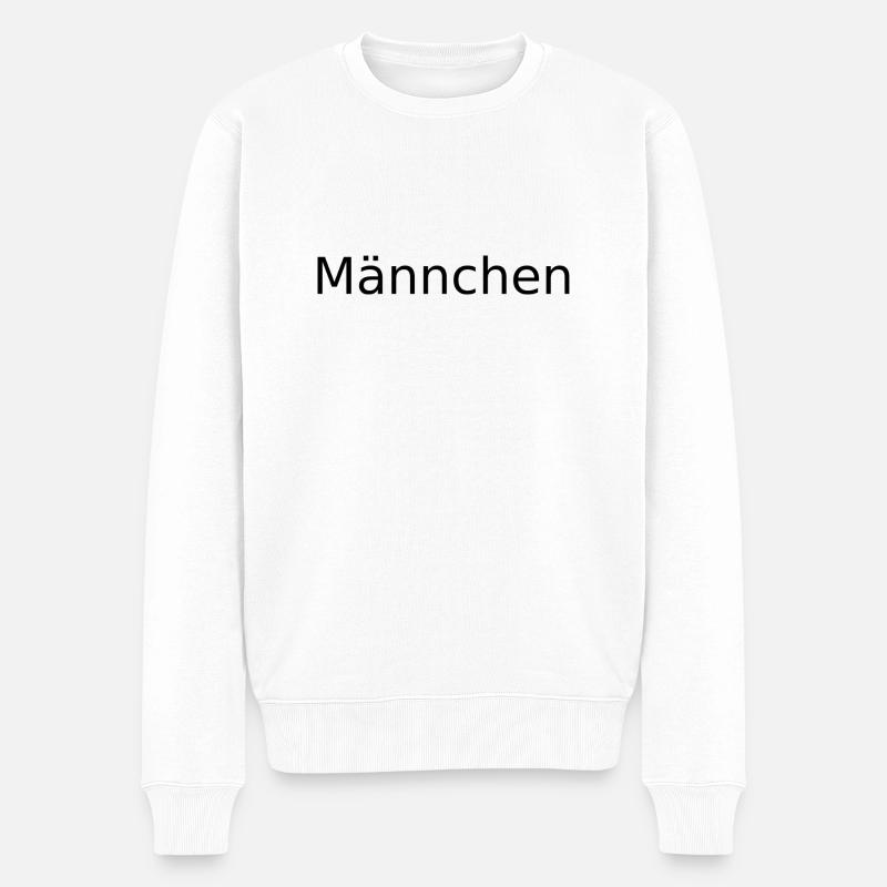 Männchen - Männer Premium Bio Pullover - Weiß