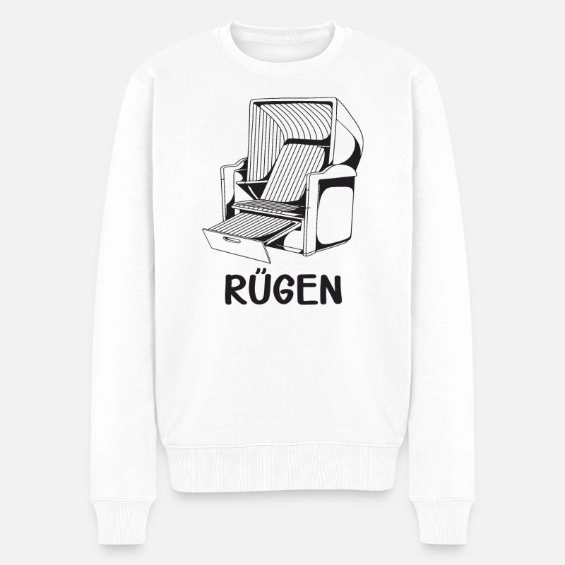 RÜGEN STRANDKORB - Männer Premium Bio Pullover - Weiß