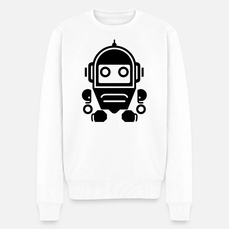 Roboter - Männer Premium Bio Pullover - Weiß