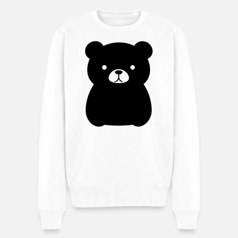 Bärenjunges - Männer Premium Bio Pullover - Weiß