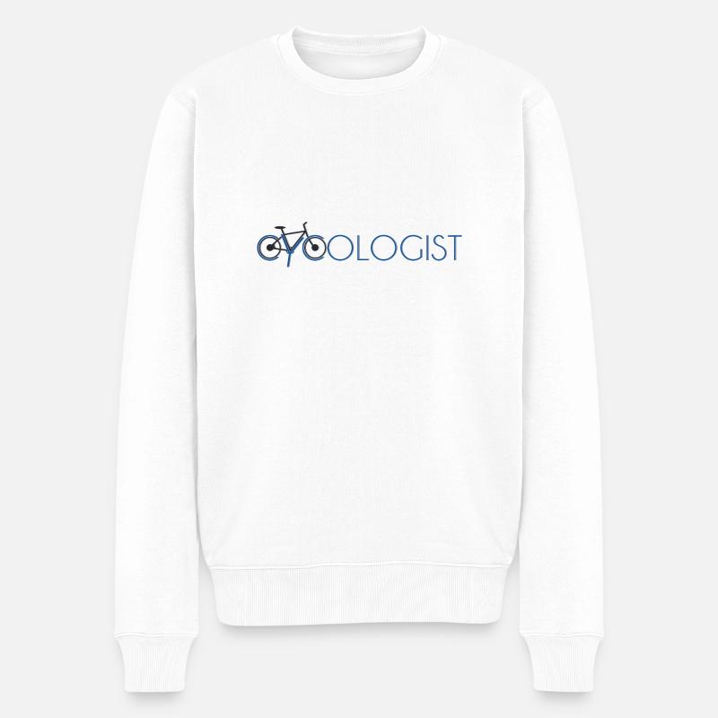 Cycologist - Männer Premium Bio Pullover - Weiß