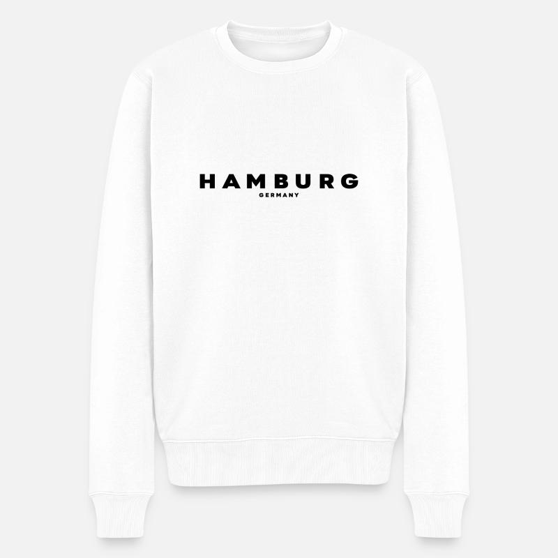 Hamburg - Männer Premium Bio Pullover - Weiß