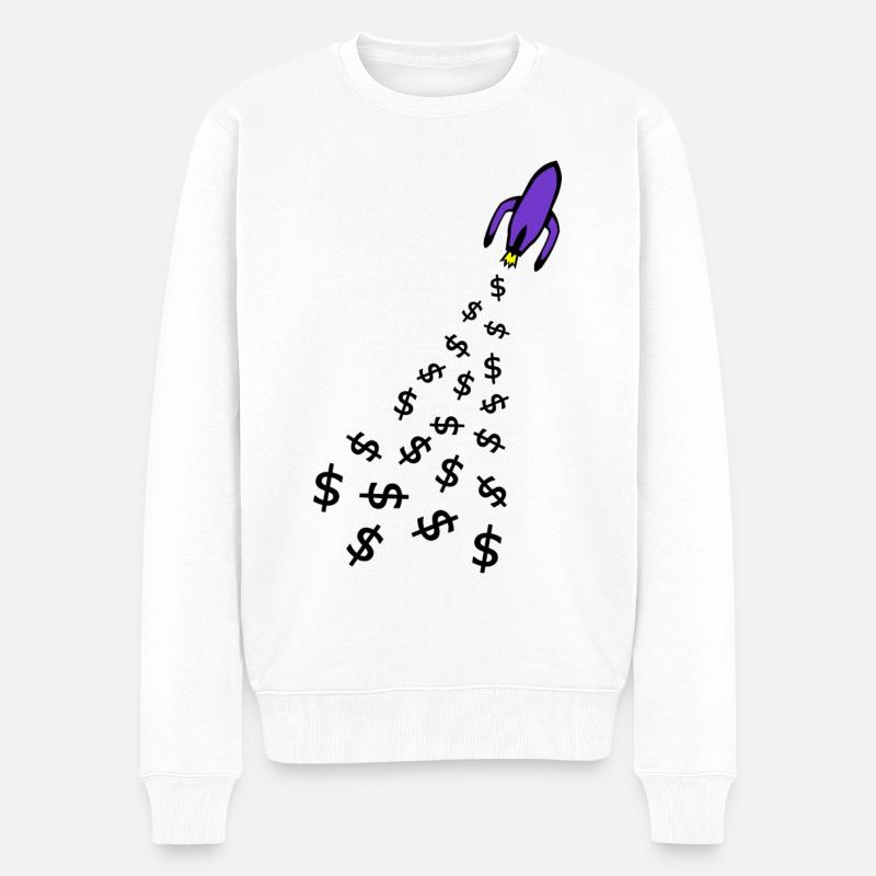 Dollar Raketen - Männer Premium Bio Pullover - Weiß