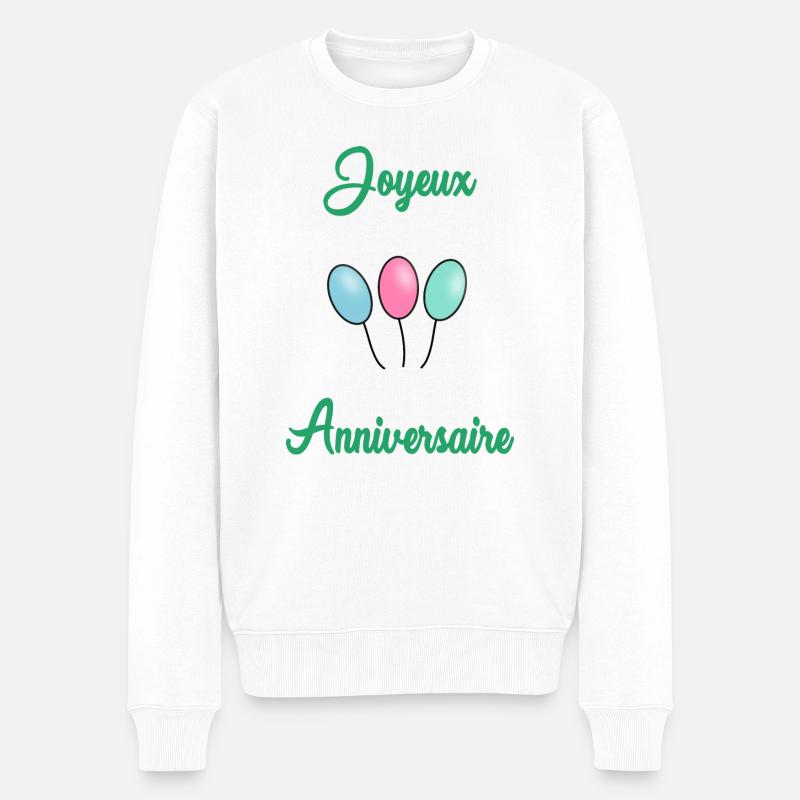 JOYEUX ANNIVERSAIRE - Pull Premium bio Homme - blanc