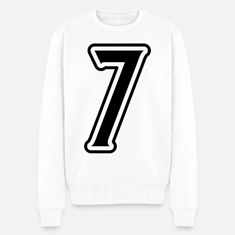 7 Symbole numérique - Pull Premium bio Homme - blanc