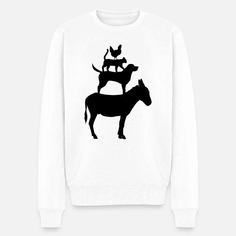 Die4Stadtmusikanten - Männer Premium Bio Pullover - Weiß