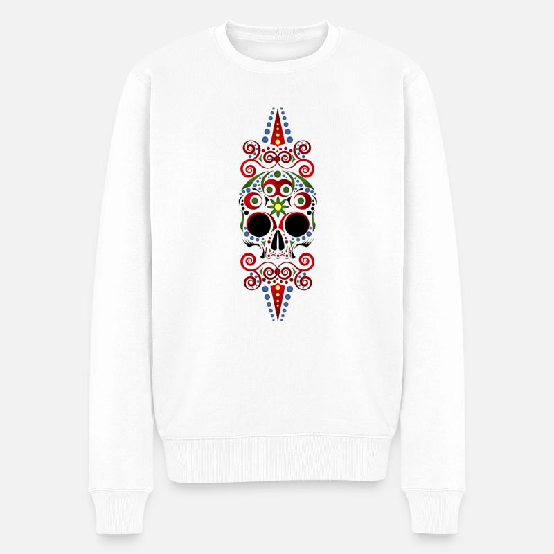 Crâne mexicain - Pull Premium bio Homme - blanc
