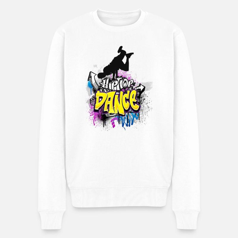 hiphop dance - Männer Premium Bio Pullover - Weiß