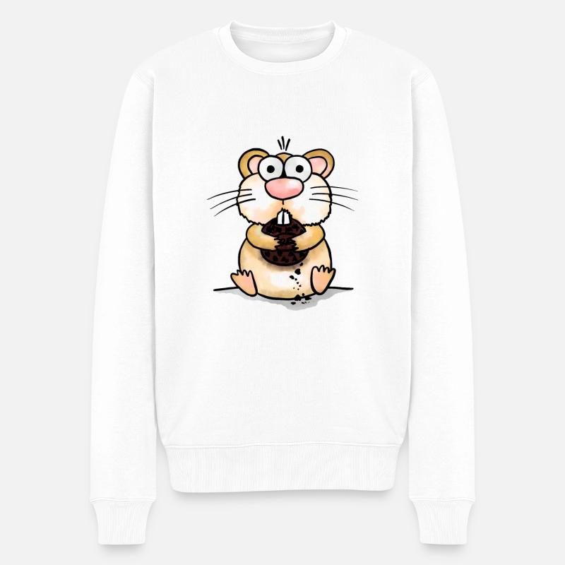 Hamster - Männer Premium Bio Pullover - Weiß