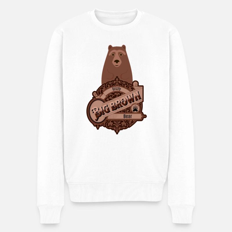 Grizzlybär - Männer Premium Bio Pullover - Weiß