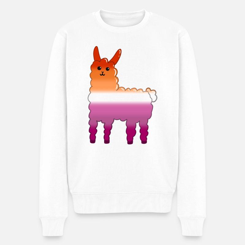 Llama Lesbienne - Pull Premium bio Homme - blanc