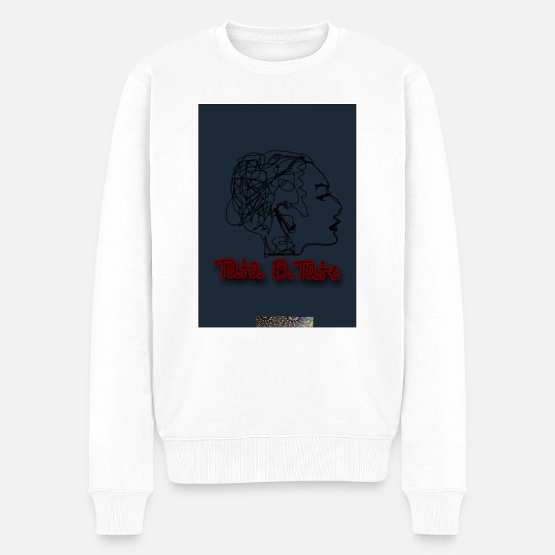 Tata B. Logo- tata.b.tate - Männer Premium Bio Pullover - Weiß