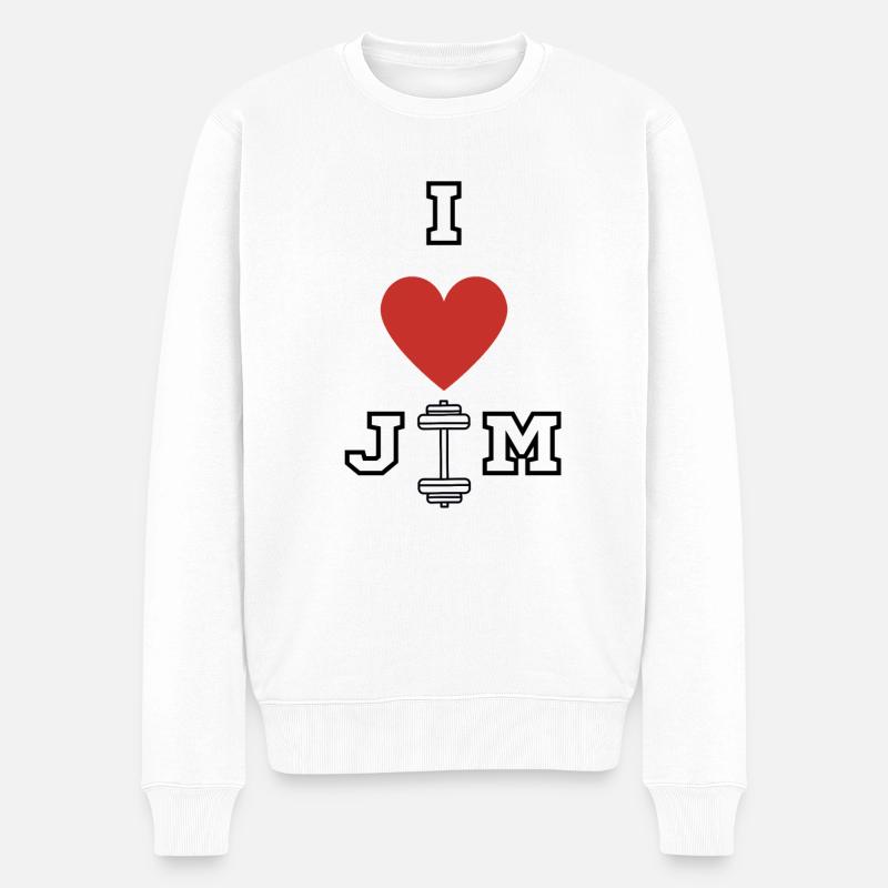 I love Jim - Männer Premium Bio Pullover - Weiß
