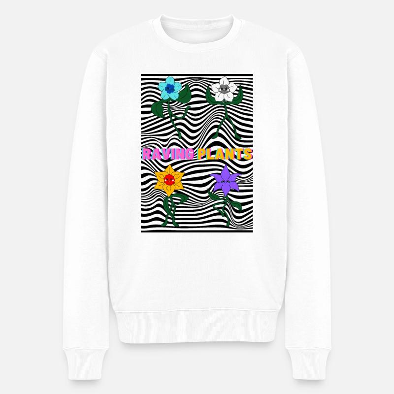 Raving Plants - Männer Premium Bio Pullover - Weiß
