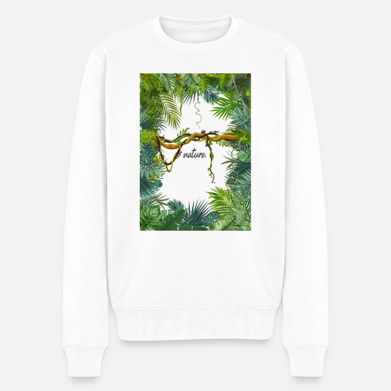 nature. - Männer Premium Bio Pullover - Weiß