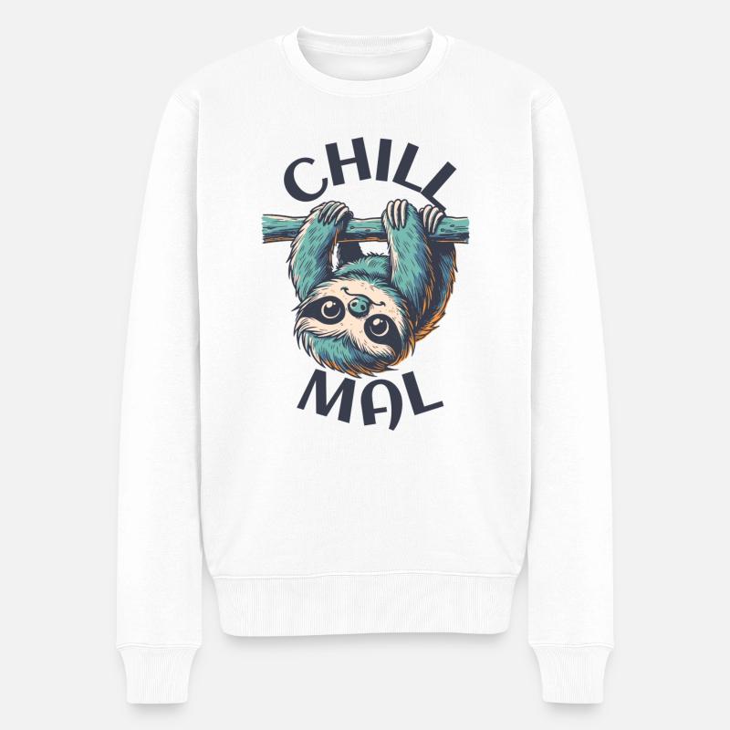 Chill mal - Männer Premium Bio Pullover - Weiß