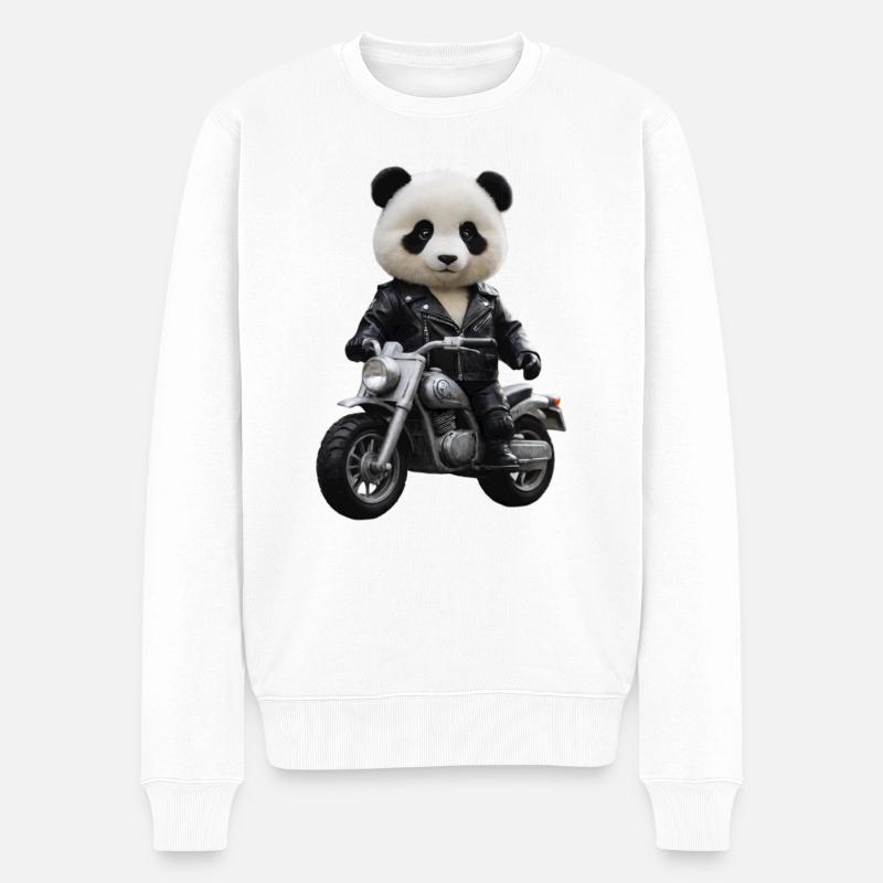 Panda motard - Pull Premium bio Homme - blanc