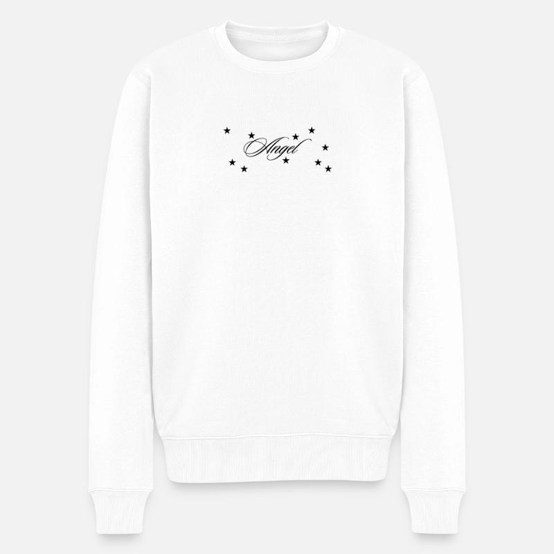 „Angel“-Design mit Sternen – Y2K Engel-Shirt - Männer Premium Bio Pullover - Weiß
