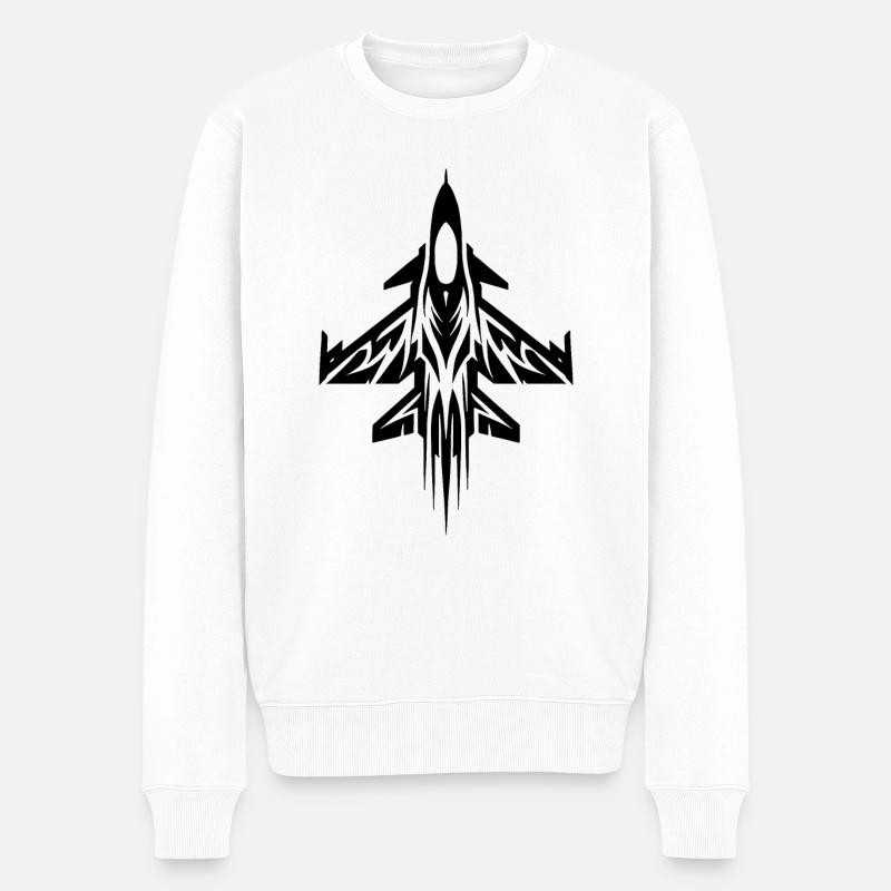 Tattoo Kampfflugzeug Modellflieger Modellflugzeug - Männer Premium Bio Pullover - Weiß