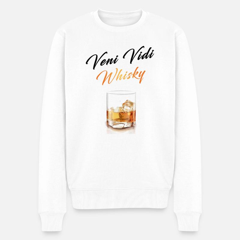 Veni Vidi Whisky - Männer Premium Bio Pullover - Weiß