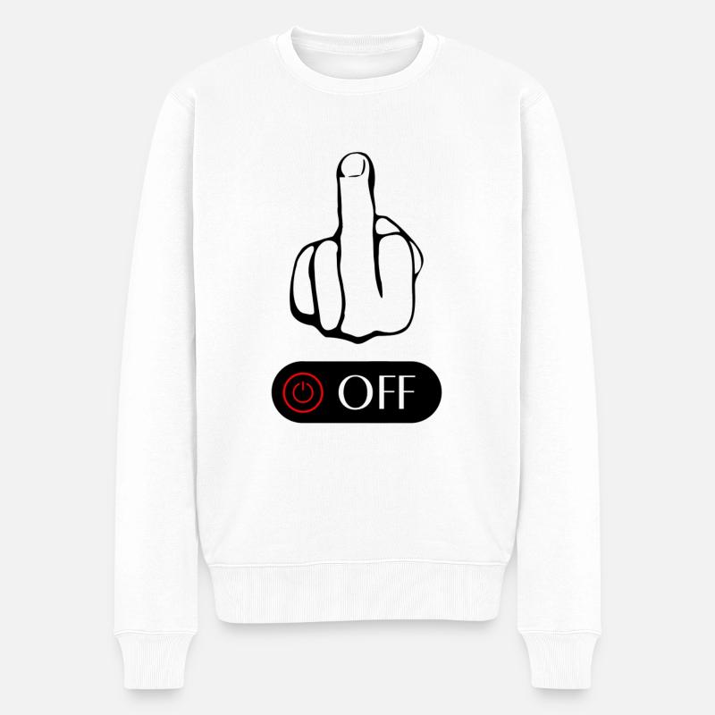 Fuck Off - Männer Premium Bio Pullover - Weiß