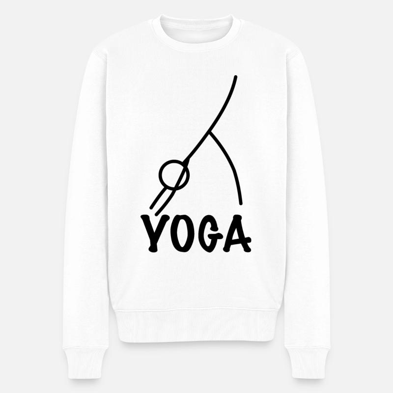 Yoga Posture - Pull Premium bio Homme - blanc
