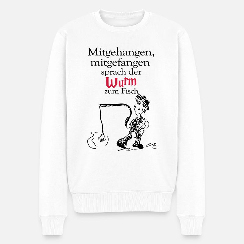 Mitgehangen, mitgefangen - Männer Premium Bio Pullover - Weiß