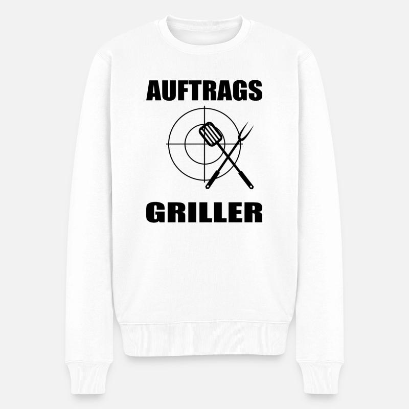 BBQ - Männer Premium Bio Pullover - Weiß