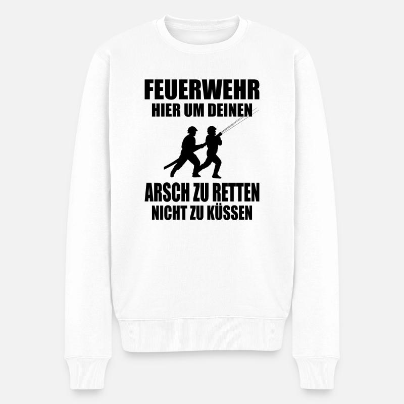 Feuerwehr - Männer Premium Bio Pullover - Weiß