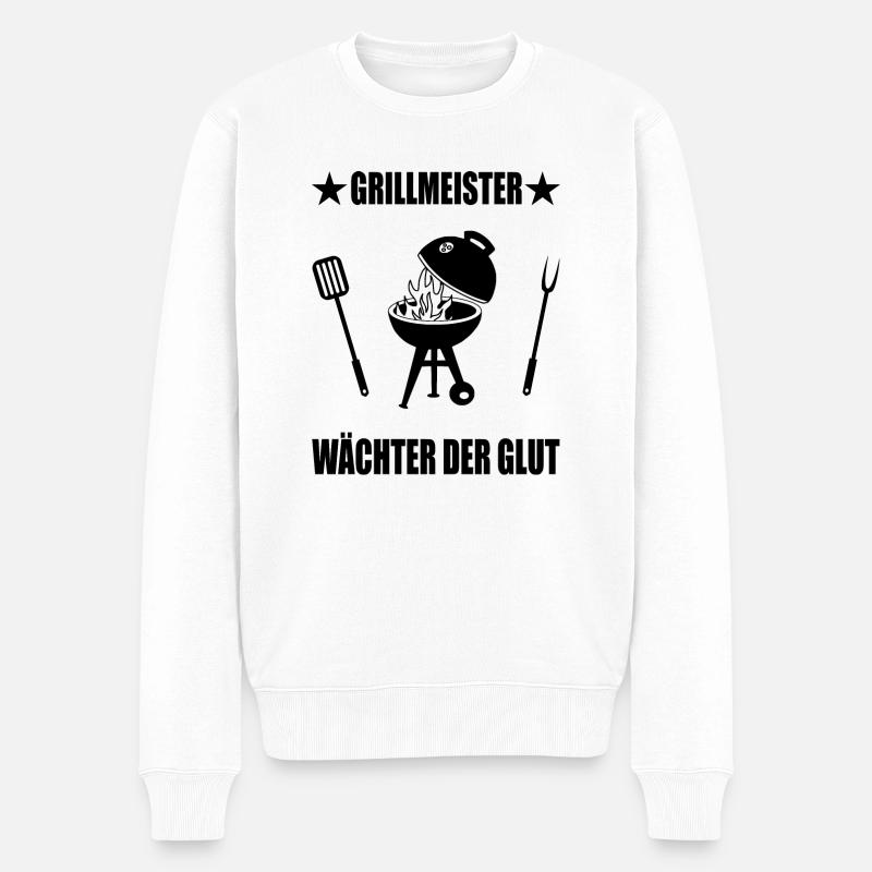 BBQ - Männer Premium Bio Pullover - Weiß