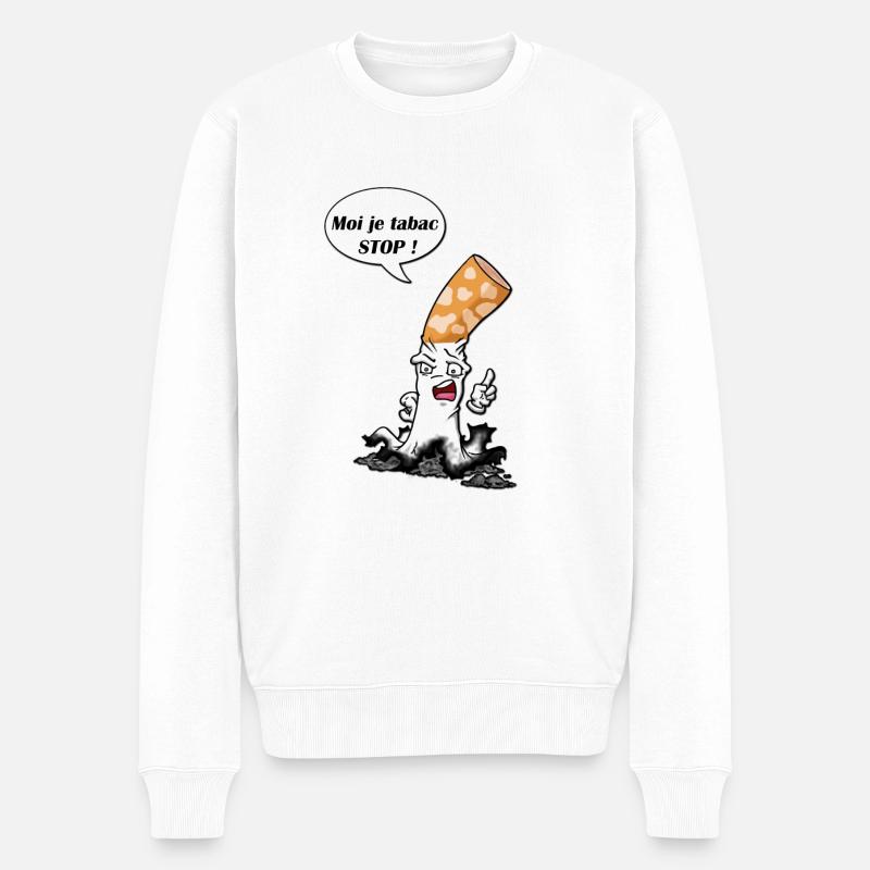 Zigarettentyp 4 - Männer Premium Bio Pullover - Weiß