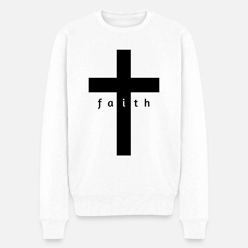 Conception de cadeaux de croyance croisée - Pull Premium bio Homme - blanc