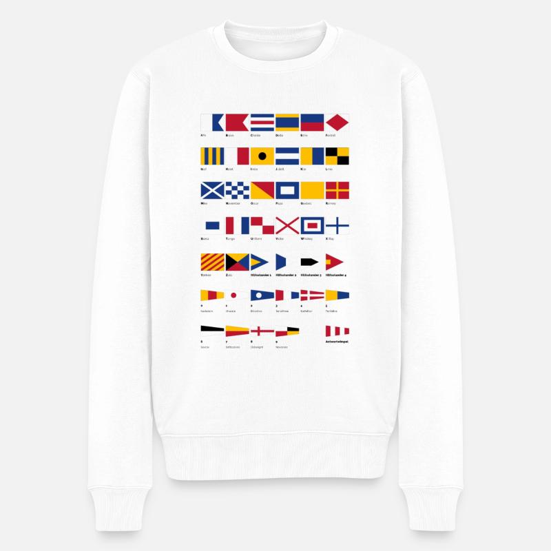 Flaggen - Männer Premium Bio Pullover - Weiß