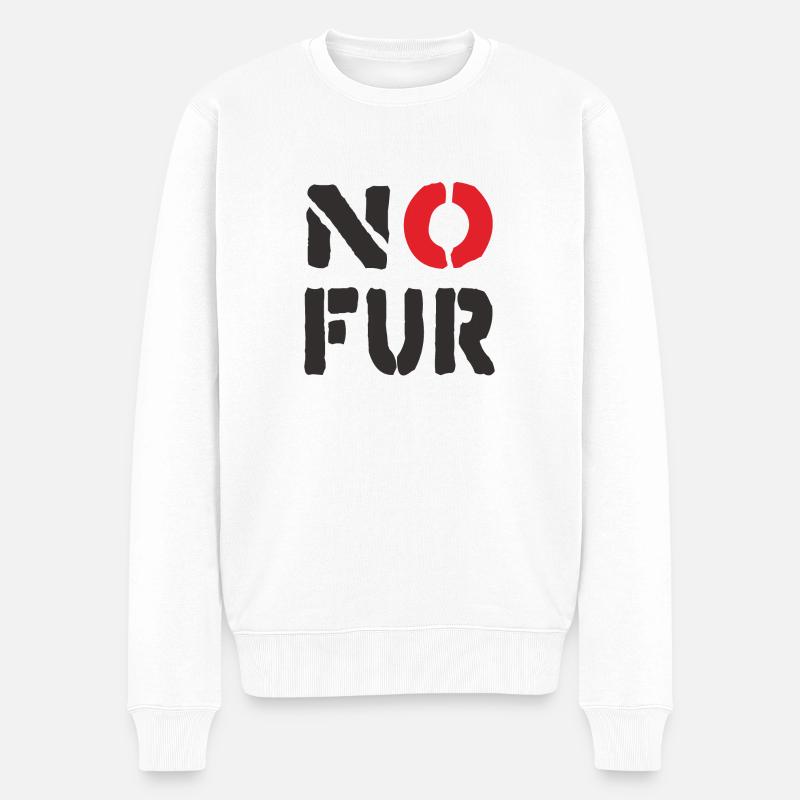 Kein Pelz - Männer Premium Bio Pullover - Weiß